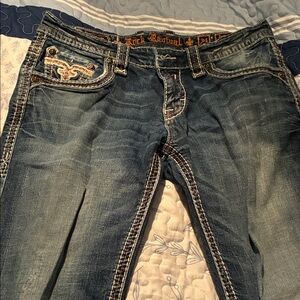 Rock Revival Dark Blue Denim with White Stitching